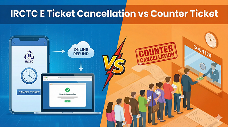 IRCTC E Ticket Cancellation vs Counter Ticket